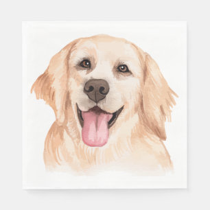 Cute Cute Puppy Golden Retriever Dog Party Napkin