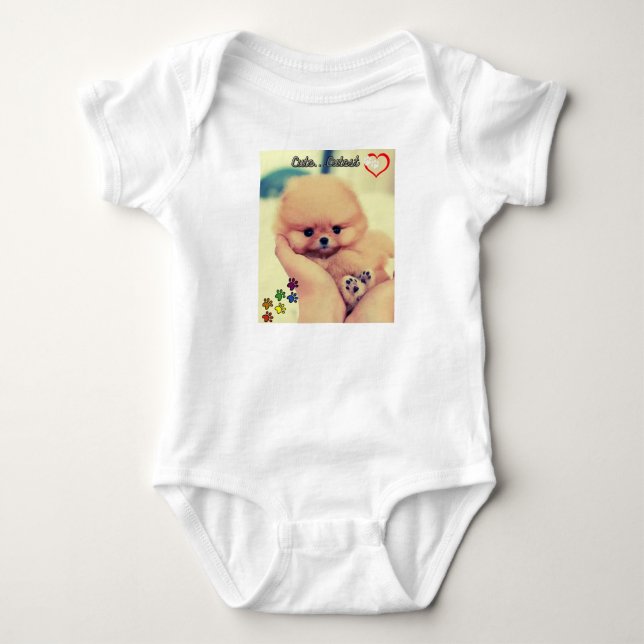 Cute..Cutes Pom Baby Bodysuit (Front)