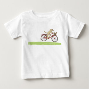 Cute Cycling Dog and Squirrel   Animal Friends Baby T-Shirt