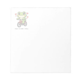 Cute Cycling Frog Kawaii Frog Bicycle Art Notepad