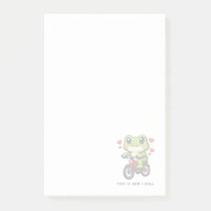 Cute Cycling Frog   Kawaii Frog Bicycle Art Post-it Notes