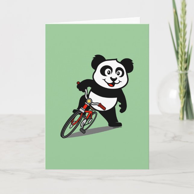 Cute Cycling Panda Card (Front)