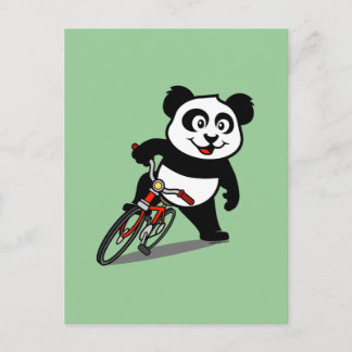 Cute Cycling Panda Postcard