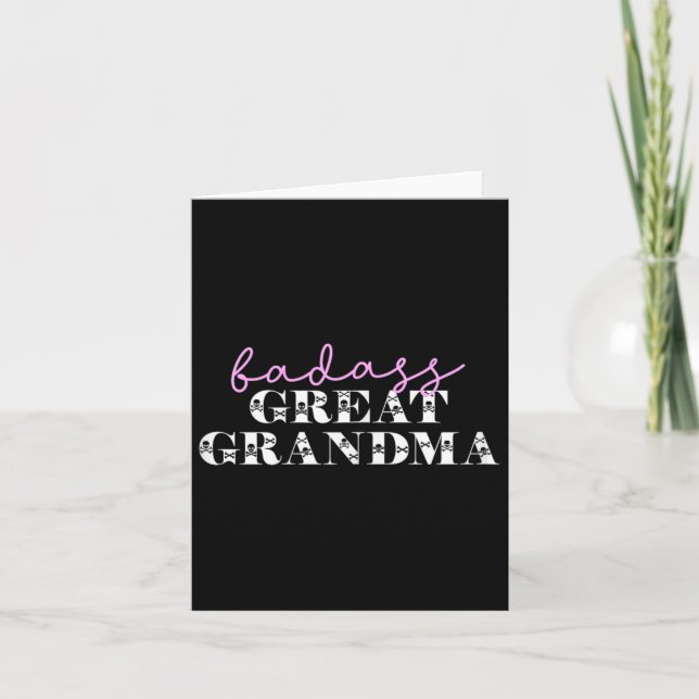 Cute D Great Grandma Funny Skulls  Card (Front)