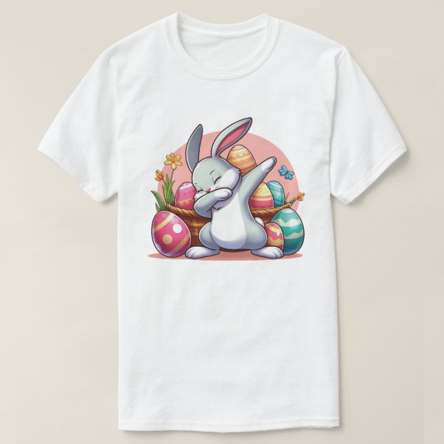 Cute Dabbing Bunny Easter Day Best Gift Design T-Shirt (Design Front)