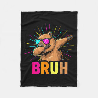 Cute Dabbing Capybara Funny Animal Meme Capy Lover Fleece Blanket