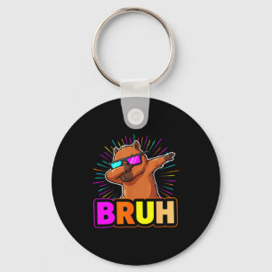 Cute Dabbing Capybara Funny Animal Meme Capy Lover Key Ring