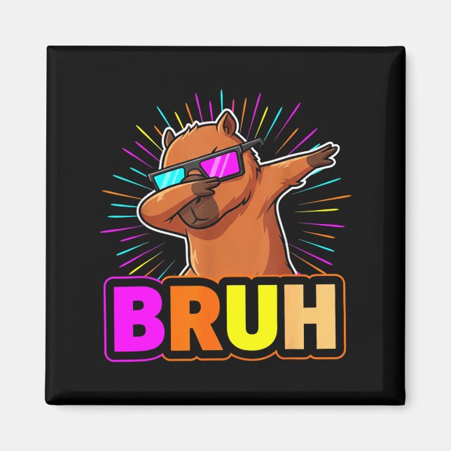 Cute Dabbing Capybara Funny Animal Meme Capy Lover Magnet (Front)