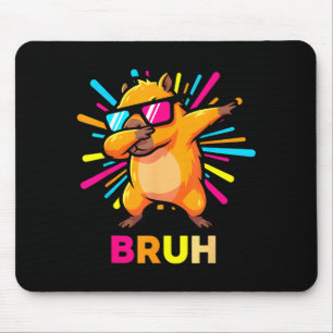 Cute Dabbing Capybara Funny Animal Meme Capy Lover Mouse Mat