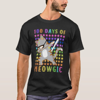 cute dabbing cat 100th days of school 100days of s T-Shirt