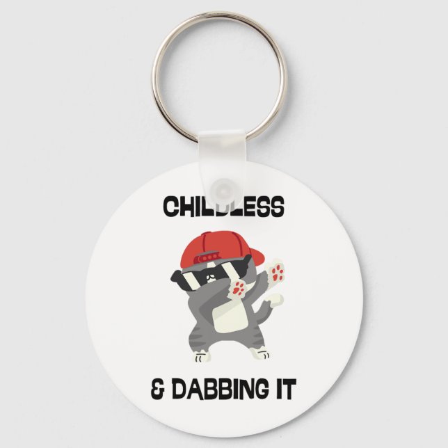 Cute Dabbing Cat For Childless Lady Harris Fan  Key Ring (Front)