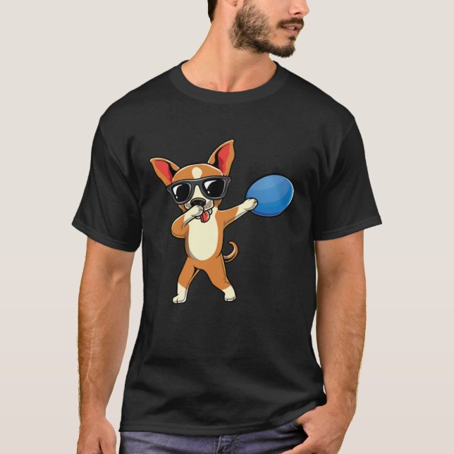 Cute Dabbing Chihuahua Dog Dab Boys Frisbee Disc G T-Shirt (Front)