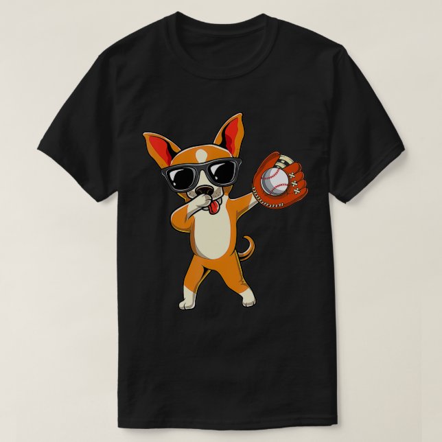 Cute Dabbing Chihuahua Dog Dab Kids Boys Girls Bas T-Shirt (Design Front)