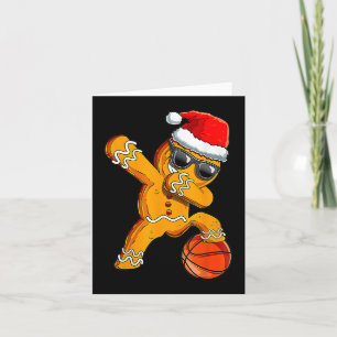 Cute Dabbing Christmas Gingerbread Cool Basketball Card