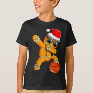 Cute Dabbing Christmas Gingerbread Cool Basketball T-Shirt