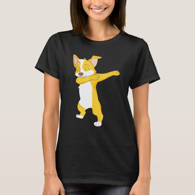 Cute Dabbing Corgi Dog Dab T-Shirt (Front)