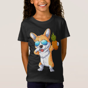 Cute Dabbing Corgi Dog Pineapple Tropical Fruit Su T-Shirt