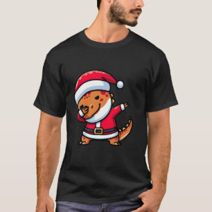 Cute Dabbing Dinosaur Santa Pajama Christmas Famil T-Shirt