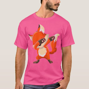 Cute Dabbing Fox Drawing Women Boys Girls Cute Fox T-Shirt