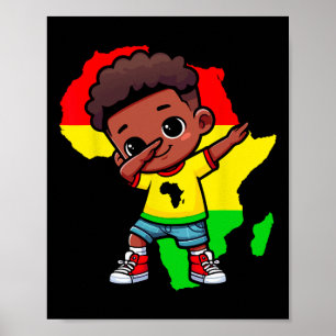 Cute Dabbing Kid Black History Month Kids Boys Gir Poster