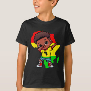 Cute Dabbing Kid Black History Month Kids Boys Gir T-Shirt