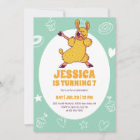 Cute Dabbing Llama Cartoon Kids Birthday