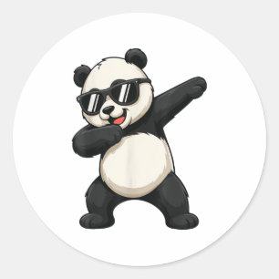 Cute Dabbing Panda Bear Outfit Boy Teen Men Dab An Classic Round Sticker