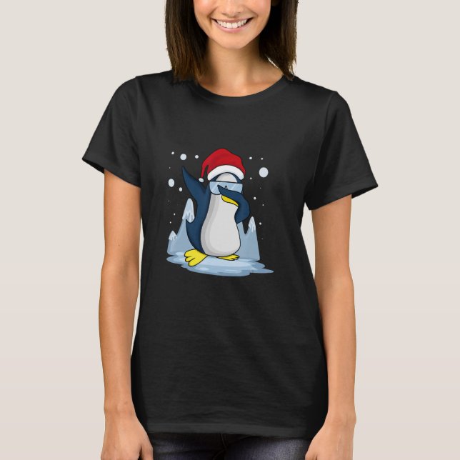 Cute Dabbing Penguin Love Birthday Animal Party T-Shirt (Front)