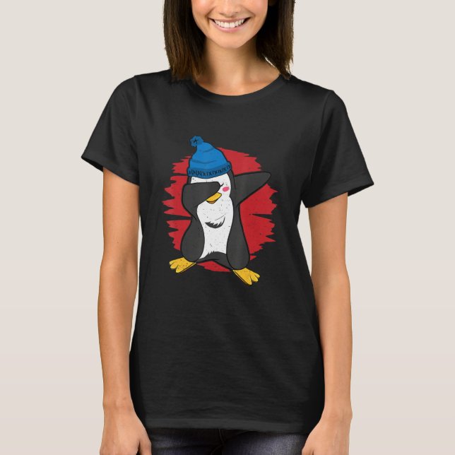 Cute Dabbing Penguin T-Shirt (Front)