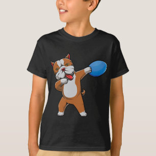Cute Dabbing Pitbull Disc Golf Lover Pit Bull Pet T-Shirt