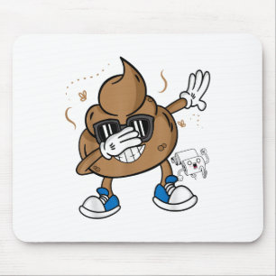 Cute Dabbing Poop Shirt - Funny Emoticon I Pooped  Mouse Mat