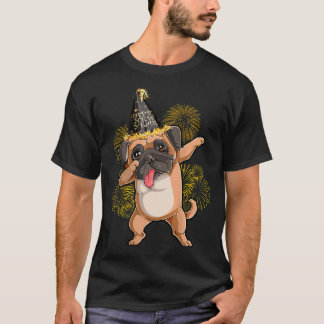 Cute Dabbing Pug Happy New Years 2023 Eve Family D T-Shirt