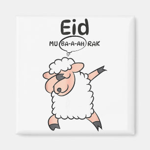 Cute Dabbing Sheep Eid Mu-ba-a-ah-rak Eid Al Adha Magnet