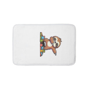 Cute Dabbing Sloth Autism Awareness Autistic Kids Bath Mat