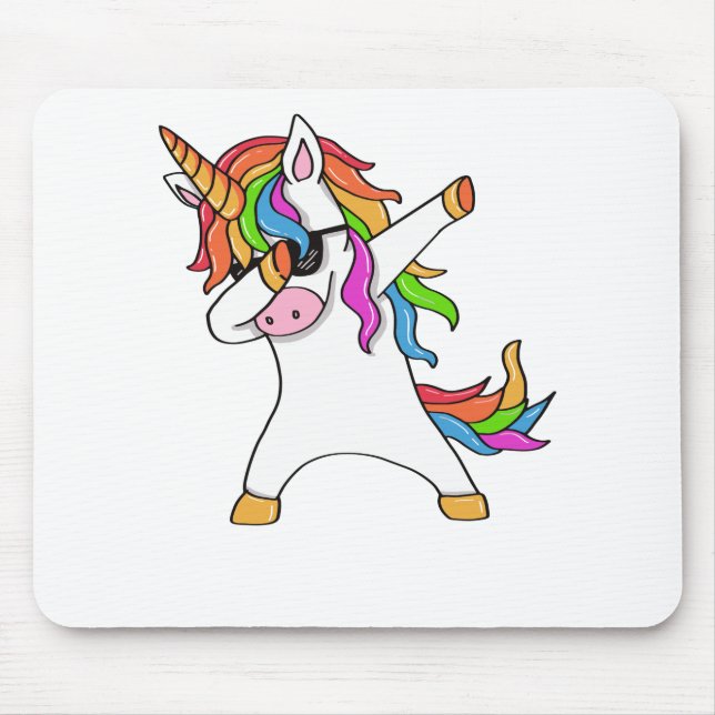 Cute Dabbing Unicorn Dab Dance Gift Idea Mouse Mat (Front)