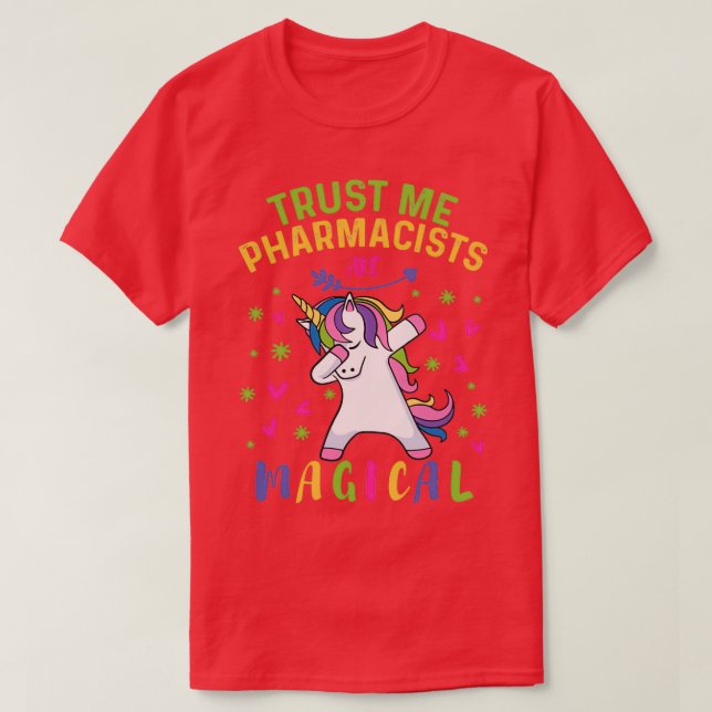 Cute Dabbing Unicorn Pharmacist Gift T-Shirt (Design Front)