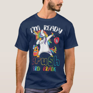 Cute Dabbing Unicorn Ready To Crush 3rd Grade Back T-Shirt