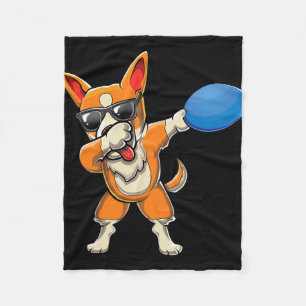 Cute Dabbing Welsh Corgi Cattle Herding Dog Disc G Fleece Blanket