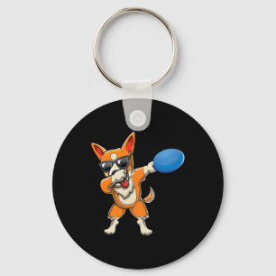 Cute Dabbing Welsh Corgi Cattle Herding Dog Disc G Key Ring