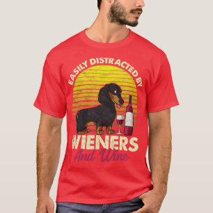 Cute Dachshund and Wine Design Doxie Dog Wiener Do T-Shirt