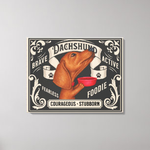 Cute Dachshund Begging for Food Canvas Print