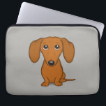 Cute Dachshund | Cartoon Wiener Dog Laptop Sleeve<br><div class="desc">Cute Cartoon Doxie</div>