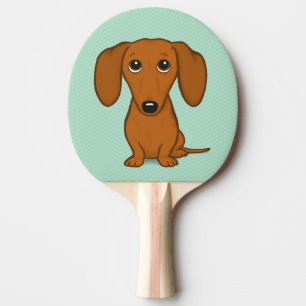 Cute Dachshund   Cartoon Wiener Dog Ping Pong Paddle
