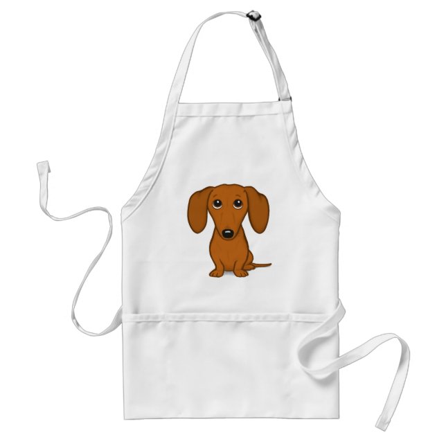 Cute Dachshund | Cartoon Wiener Dog Standard Apron (Front)