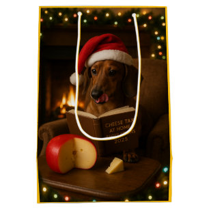 Cute Dachshund Cheese Tax Christmas gift bag