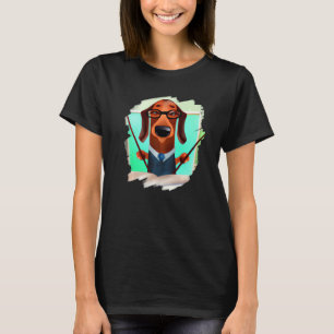 Cute Dachshund Chiweenie Teacher Professor School T-Shirt