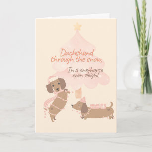 Cute Dachshund Christmas Card Funny Dog Holiday