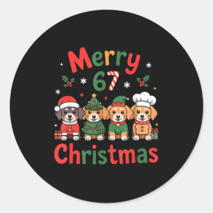 Cute Dachshund Christmas Design Funny Holiday Dog  Classic Round Sticker