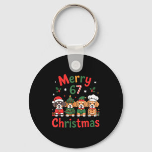 Cute Dachshund Christmas Design Funny Holiday Dog  Key Ring