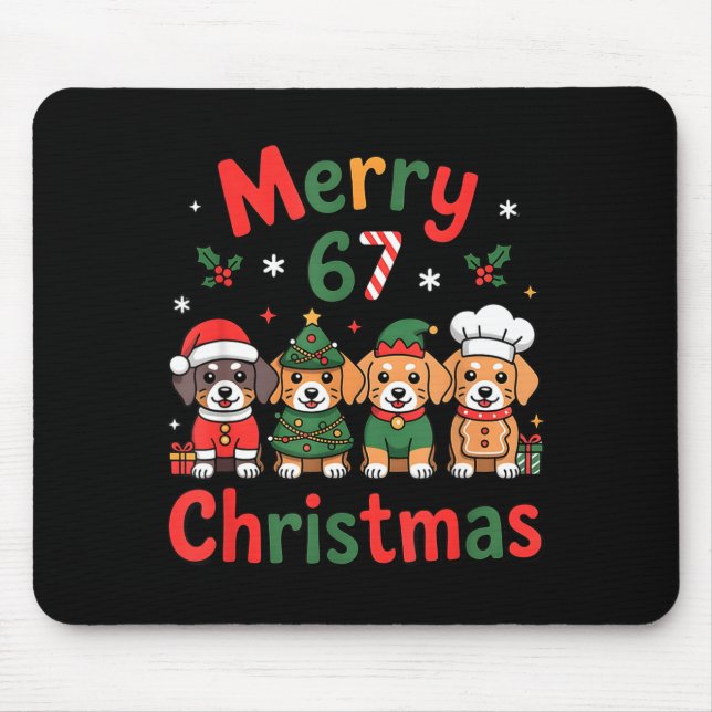 Cute Dachshund Christmas Design Funny Holiday Dog  Mouse Mat (Front)